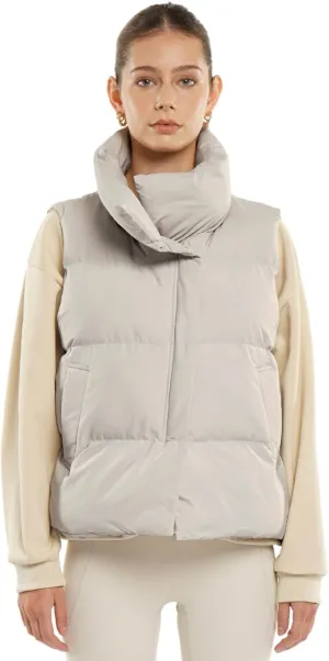 Women Puffer Vest, Oversized Sleeveless Cropped Winter Vests Outerwear, Versatile Padded Warm Puffy Gilet Trendy