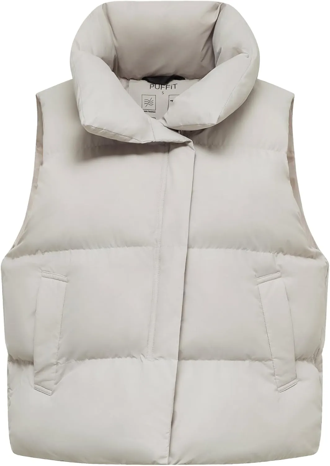Women Puffer Vest, Oversized Sleeveless Cropped Winter Vests Outerwear, Versatile Padded Warm Puffy Gilet Trendy