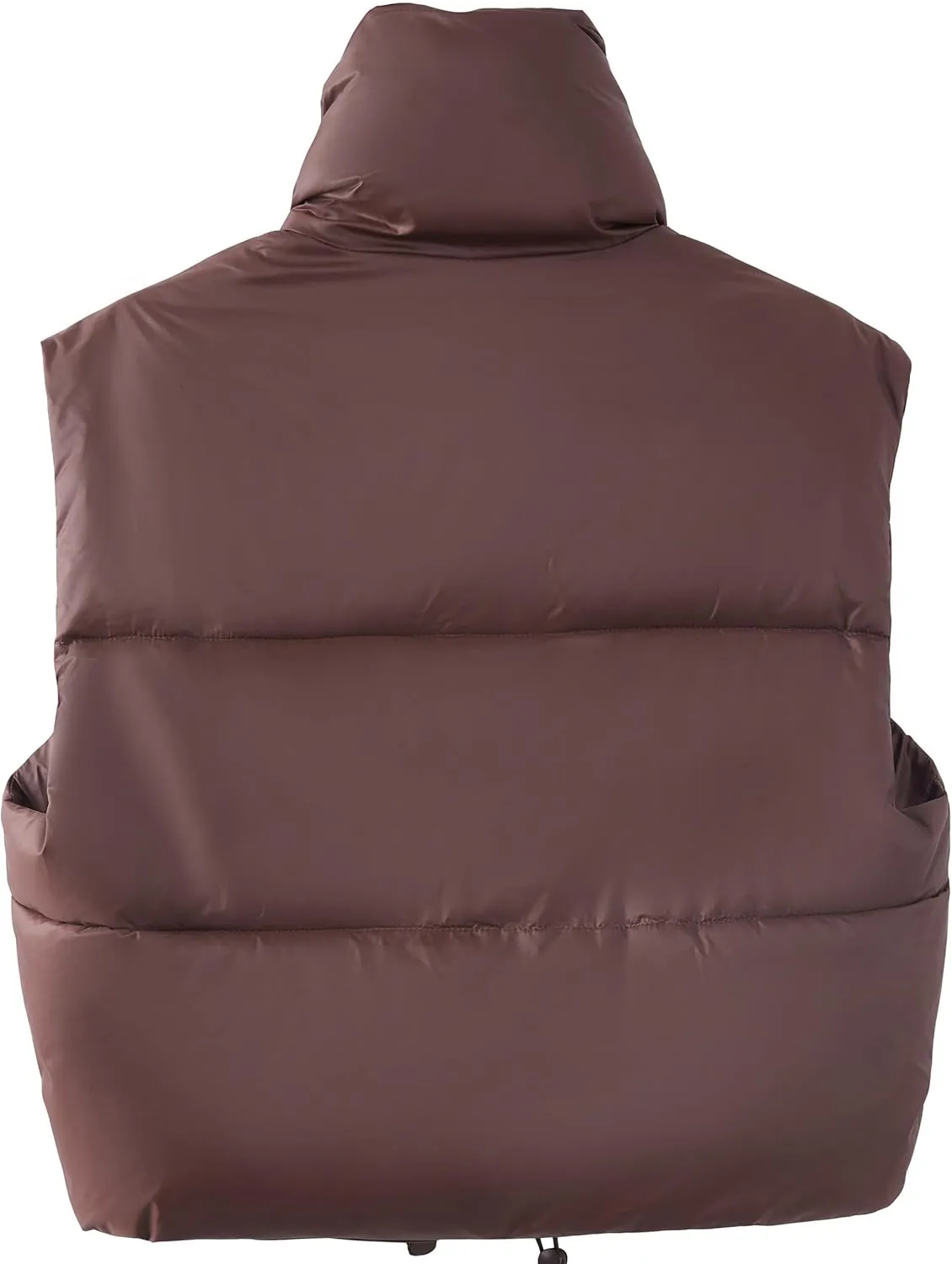 YSW Women's Cropped Puffer Vest Winter Warm Lightweight Sleeveless Outerwear Vests Stand Collar Padded Gilet